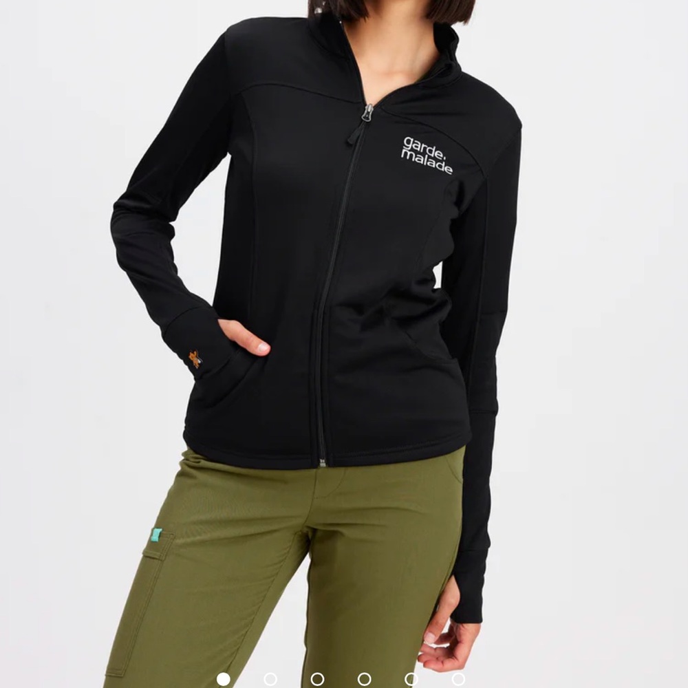 Veste Polyester Full Zip – Noir – Broderie Garde-Malade